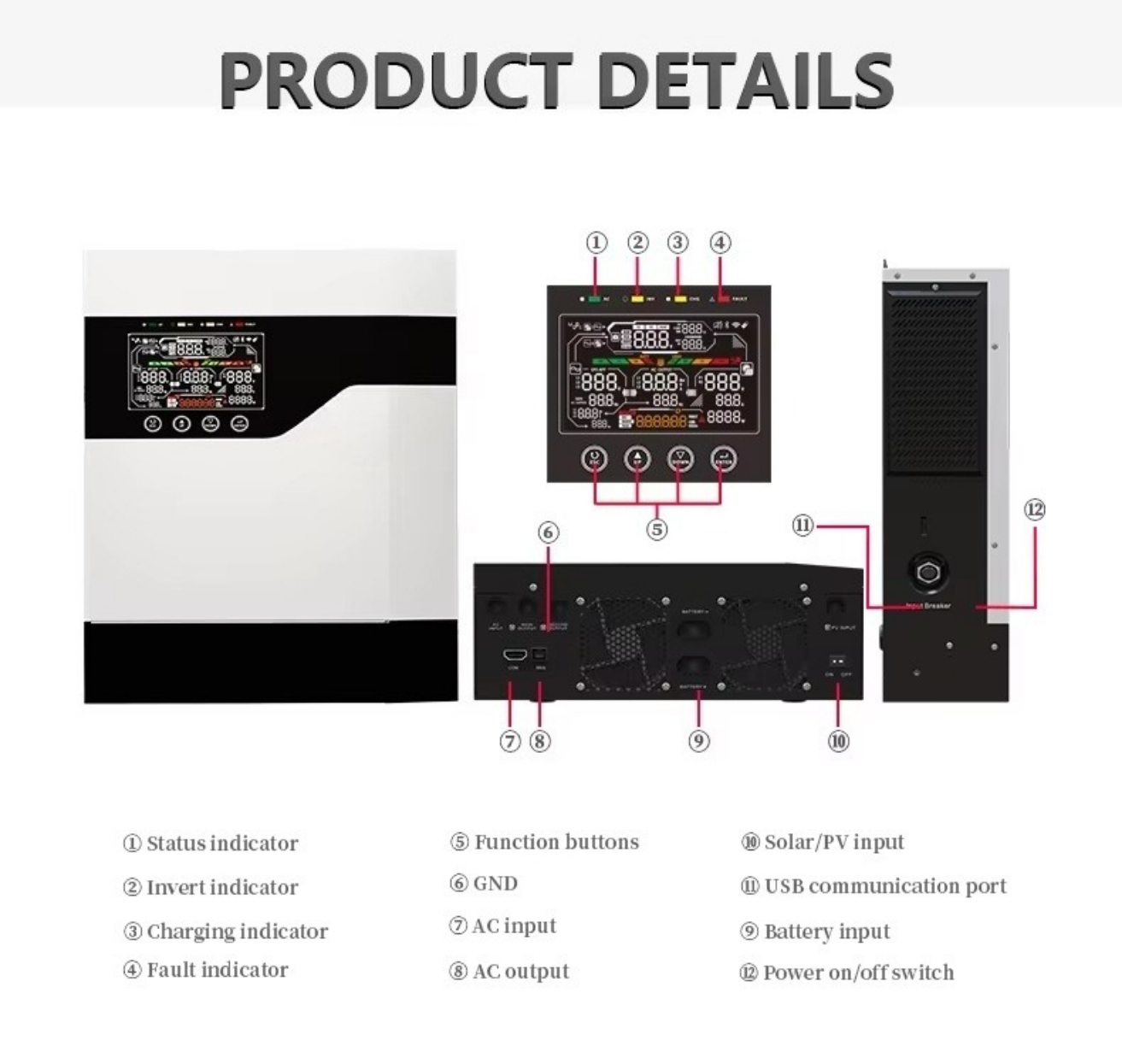 1kw 1kva 2kw 2kva 3kw 5kw 5kva - Hybrid Solar Inverter avaliação e preço